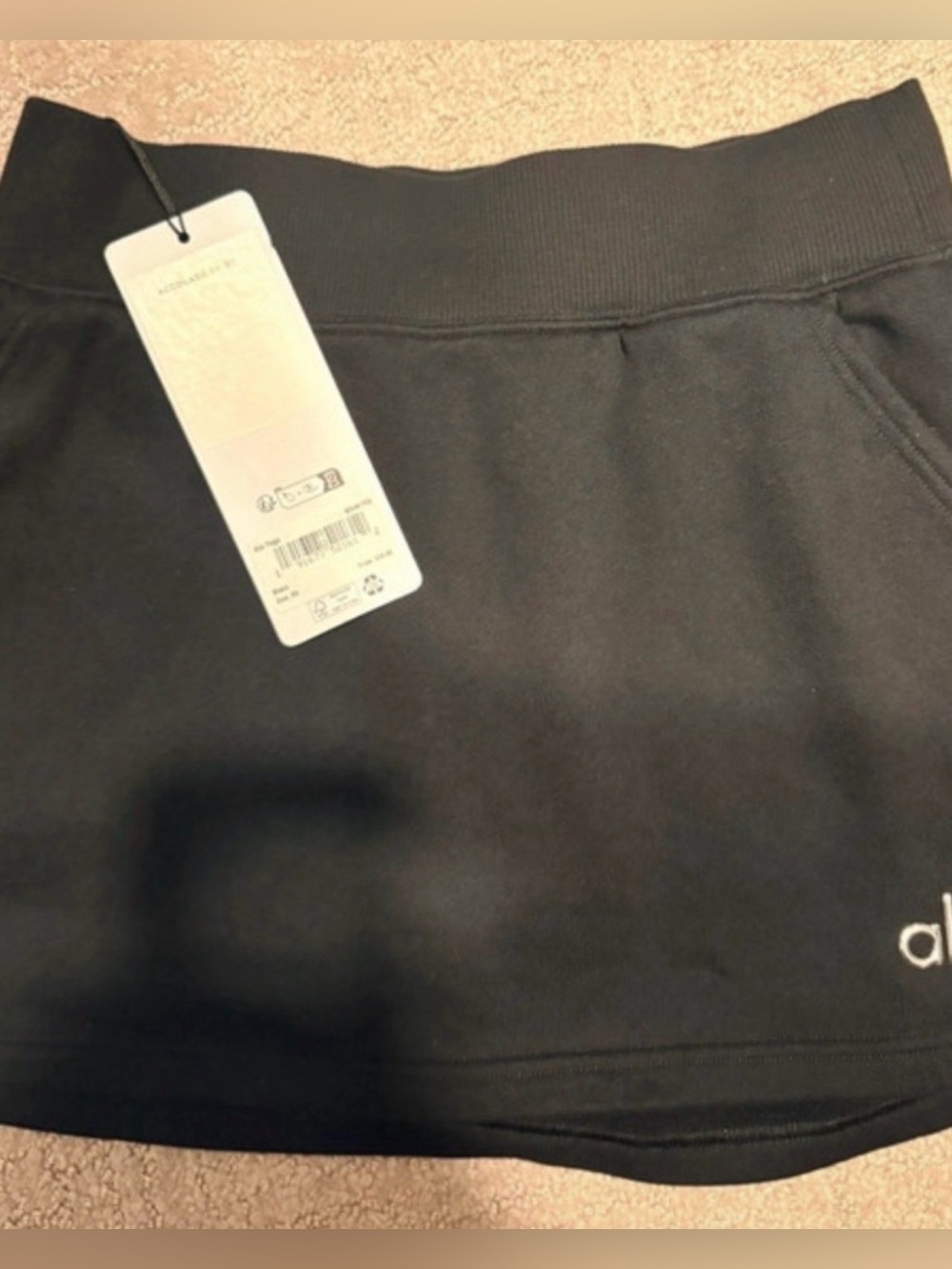 ALO Yoga Black Athletic Skort with Subtle Logo